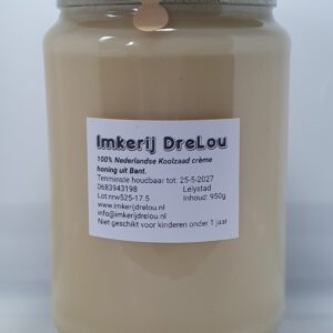 Koolzaad crème honing uit Bant (950g)
